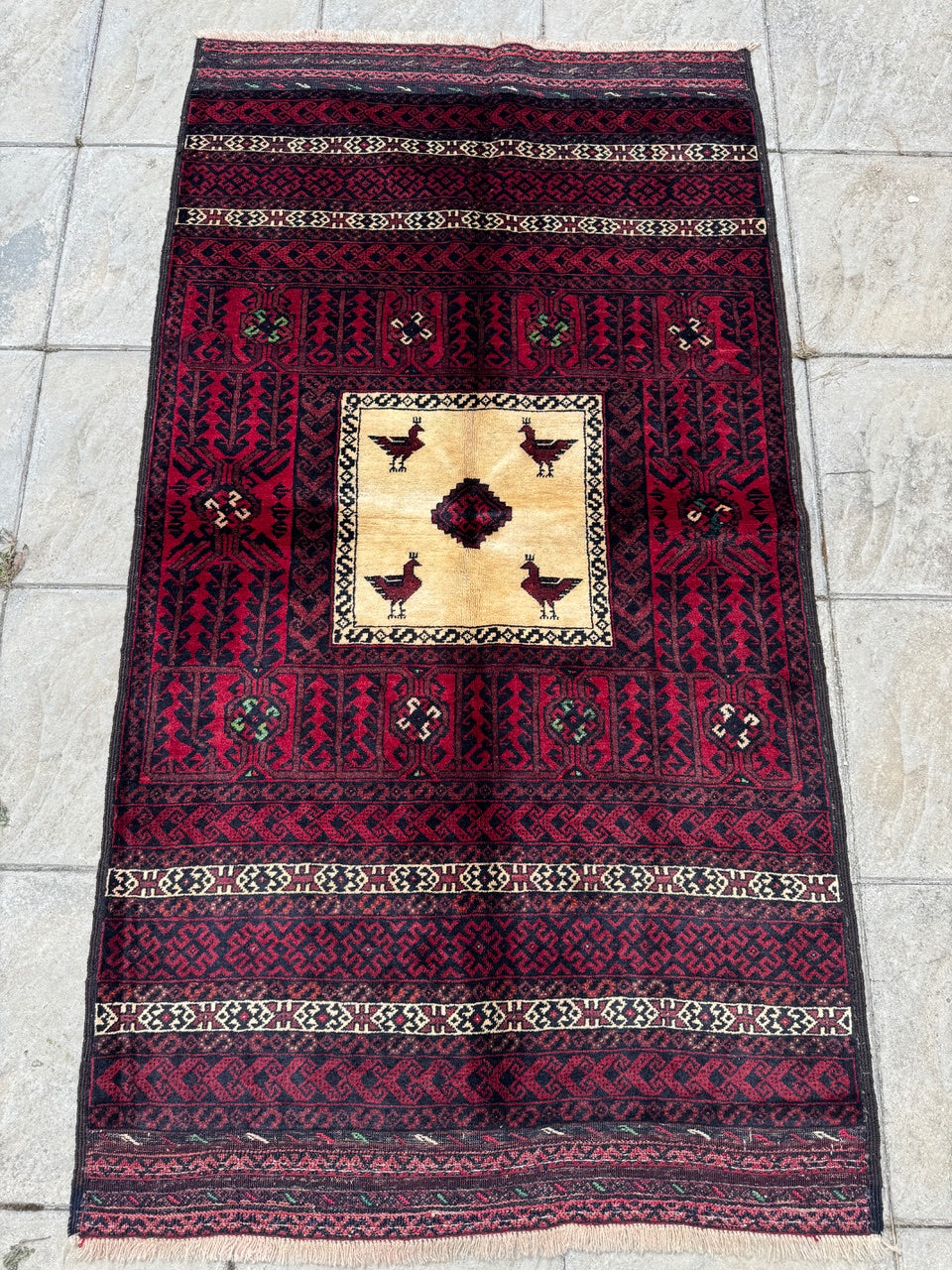 PEACOCK ANTIQUE BALUCH SOFREH