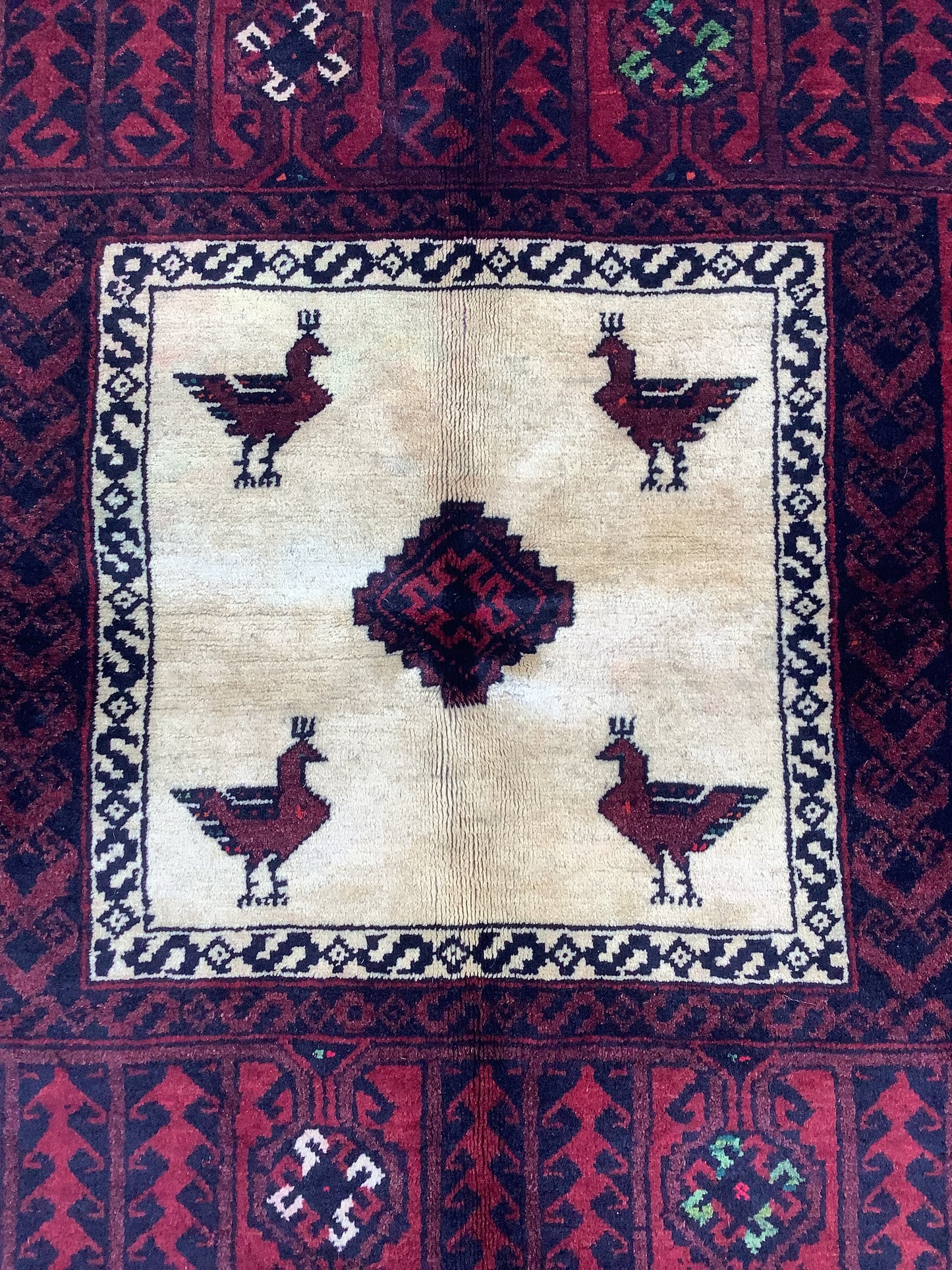 PEACOCK ANTIQUE BALUCH SOFREH
