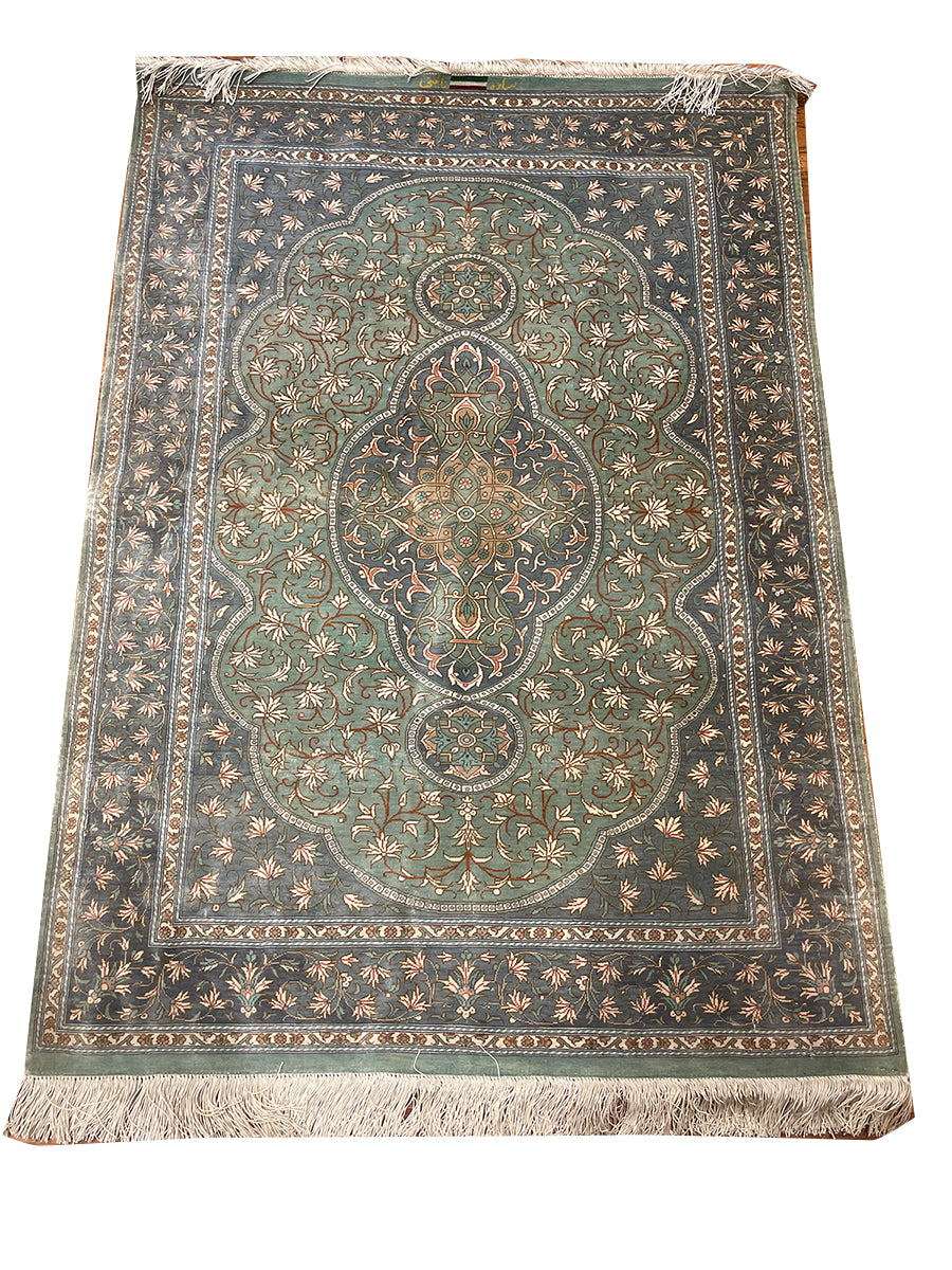 METALLIC GREEN PURE SILK