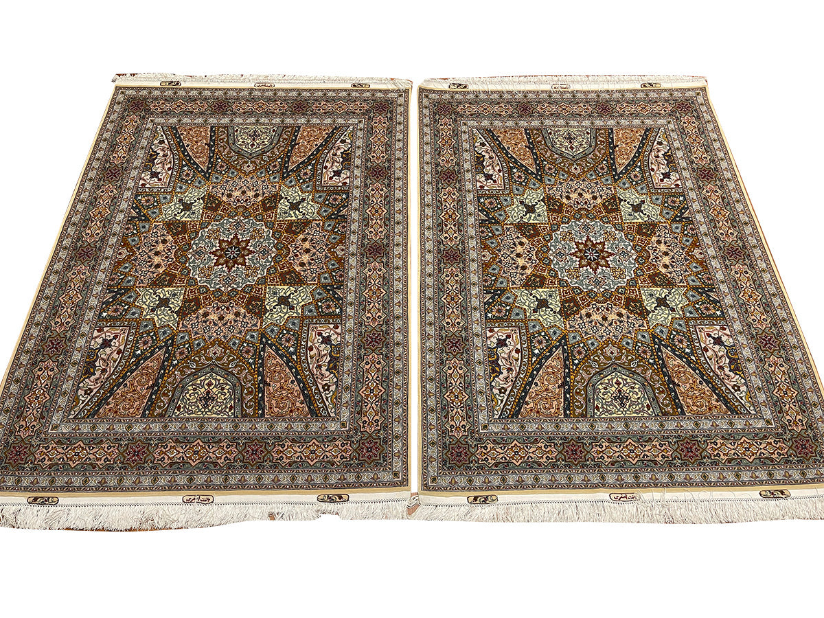 GOLDEN GOMBAD PAIR ON SILK