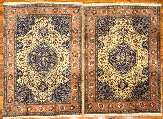 PAIR ANTIQUE TABRIZ HERIZ