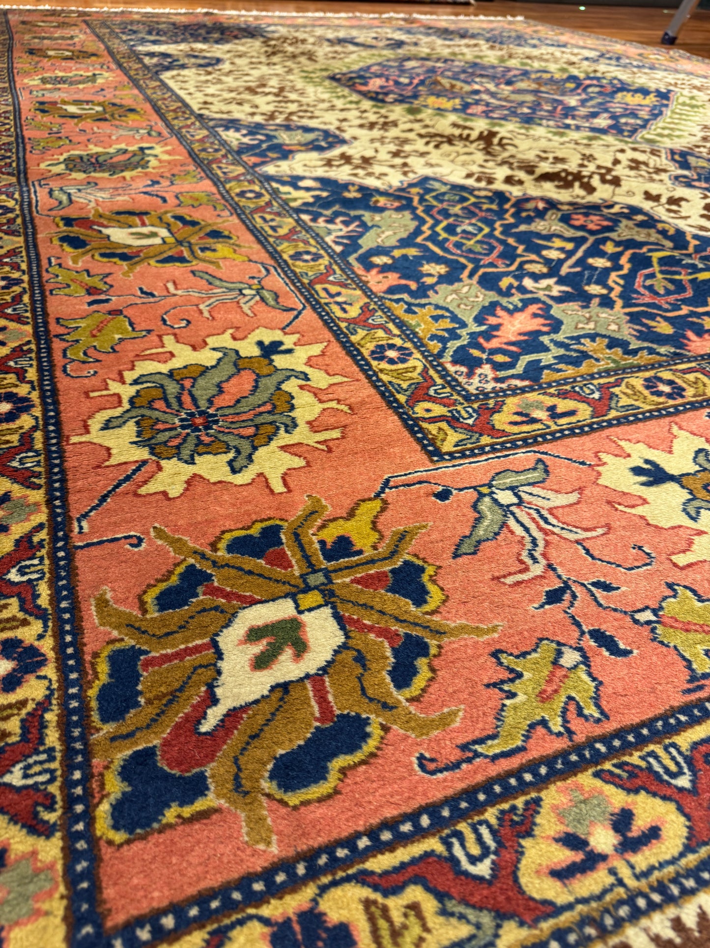 PAIR ANTIQUE TABRIZ HERIZ