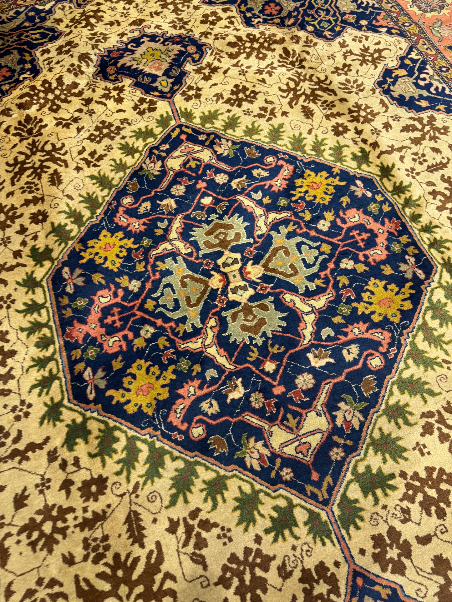 PAIR ANTIQUE TABRIZ HERIZ