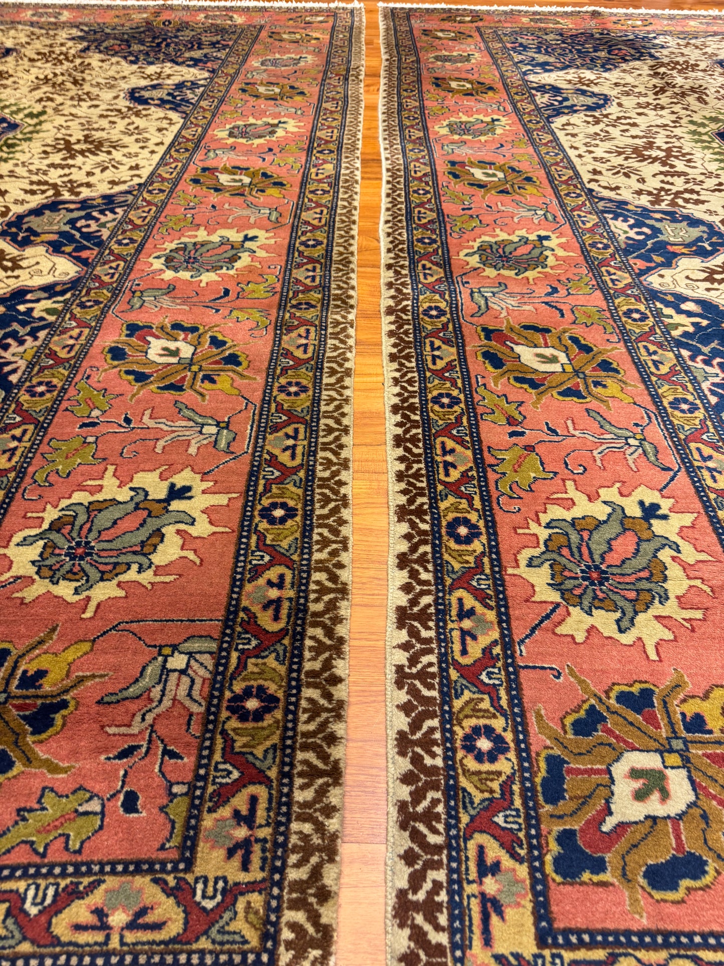 PAIR ANTIQUE TABRIZ HERIZ