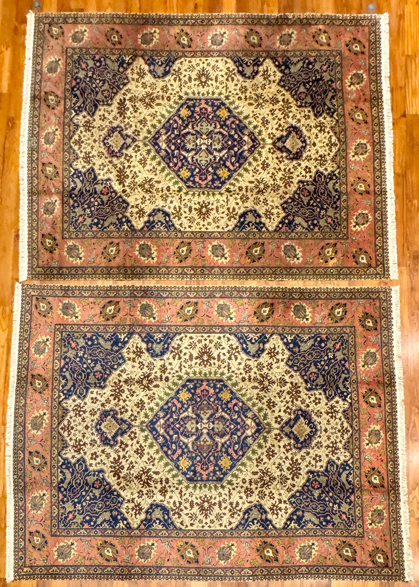 PAIR ANTIQUE TABRIZ HERIZ