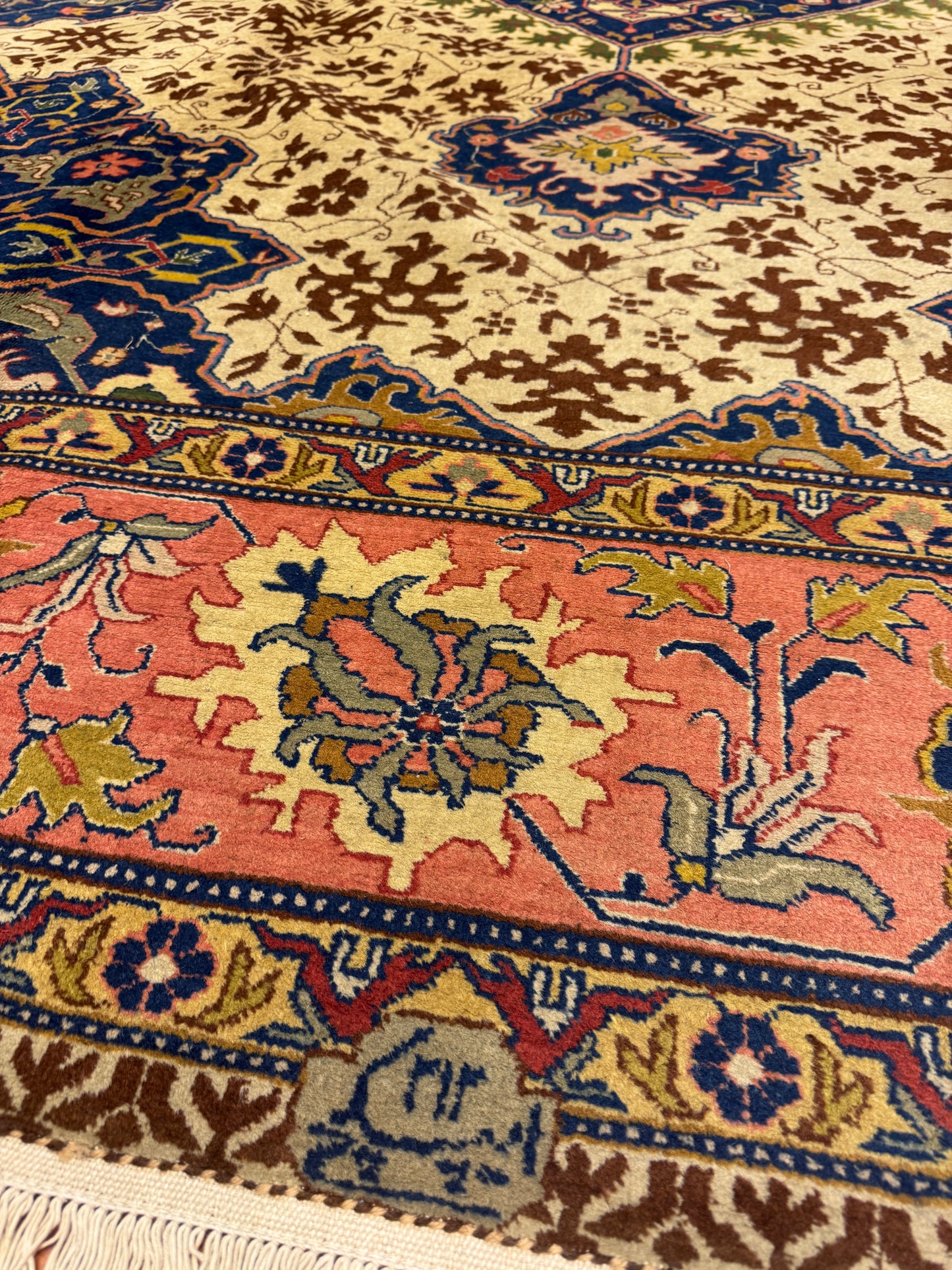 PAIR ANTIQUE TABRIZ HERIZ