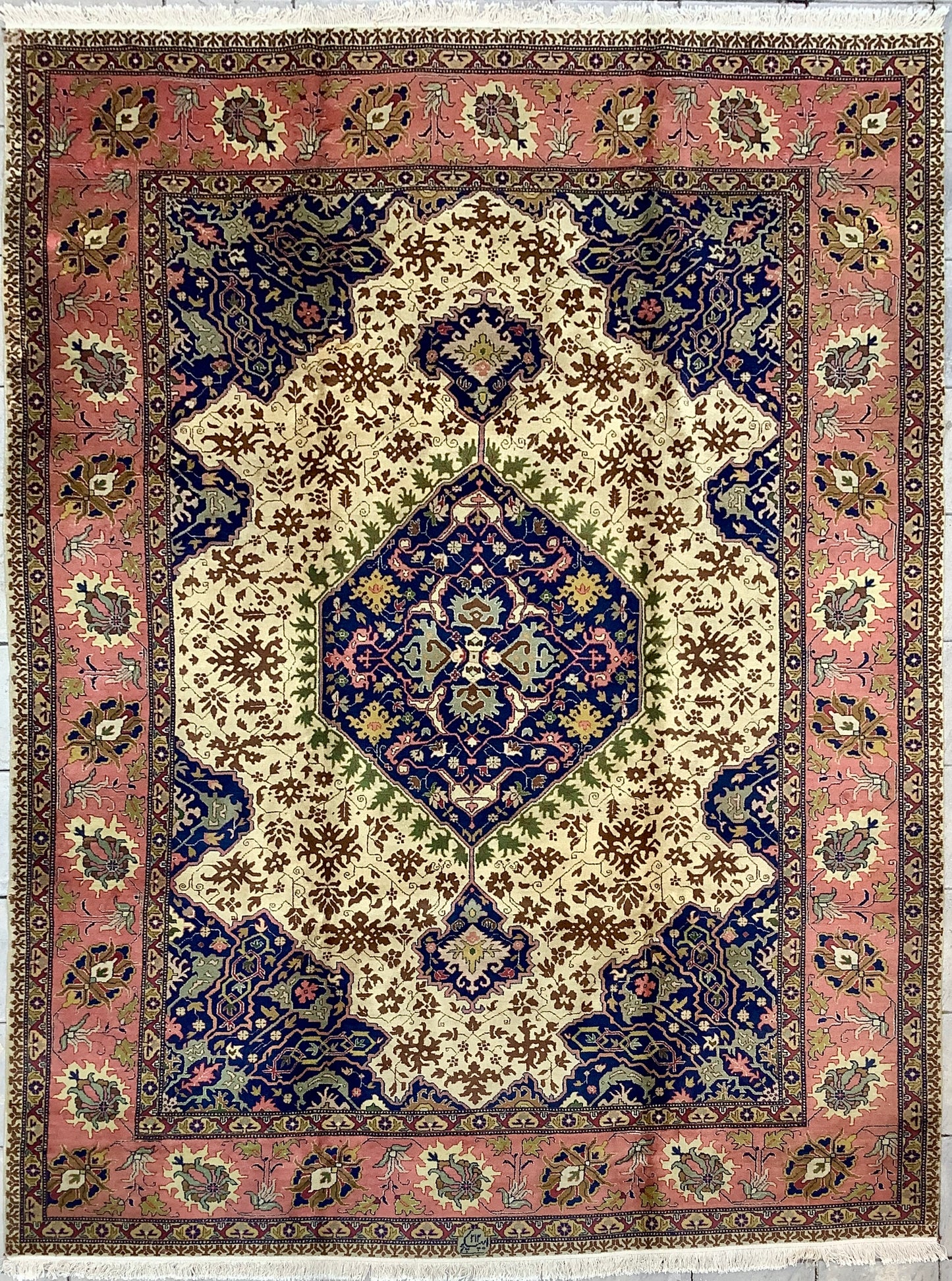 PAIR ANTIQUE TABRIZ HERIZ
