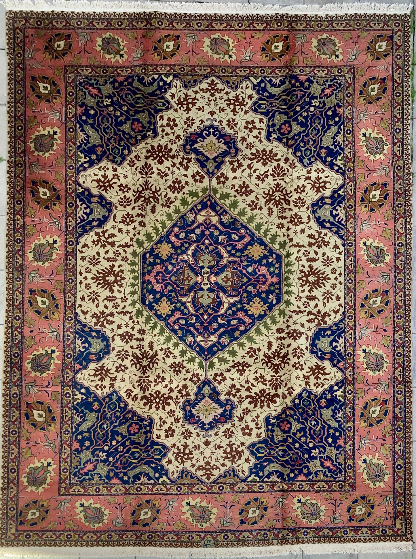 PAIR ANTIQUE TABRIZ HERIZ