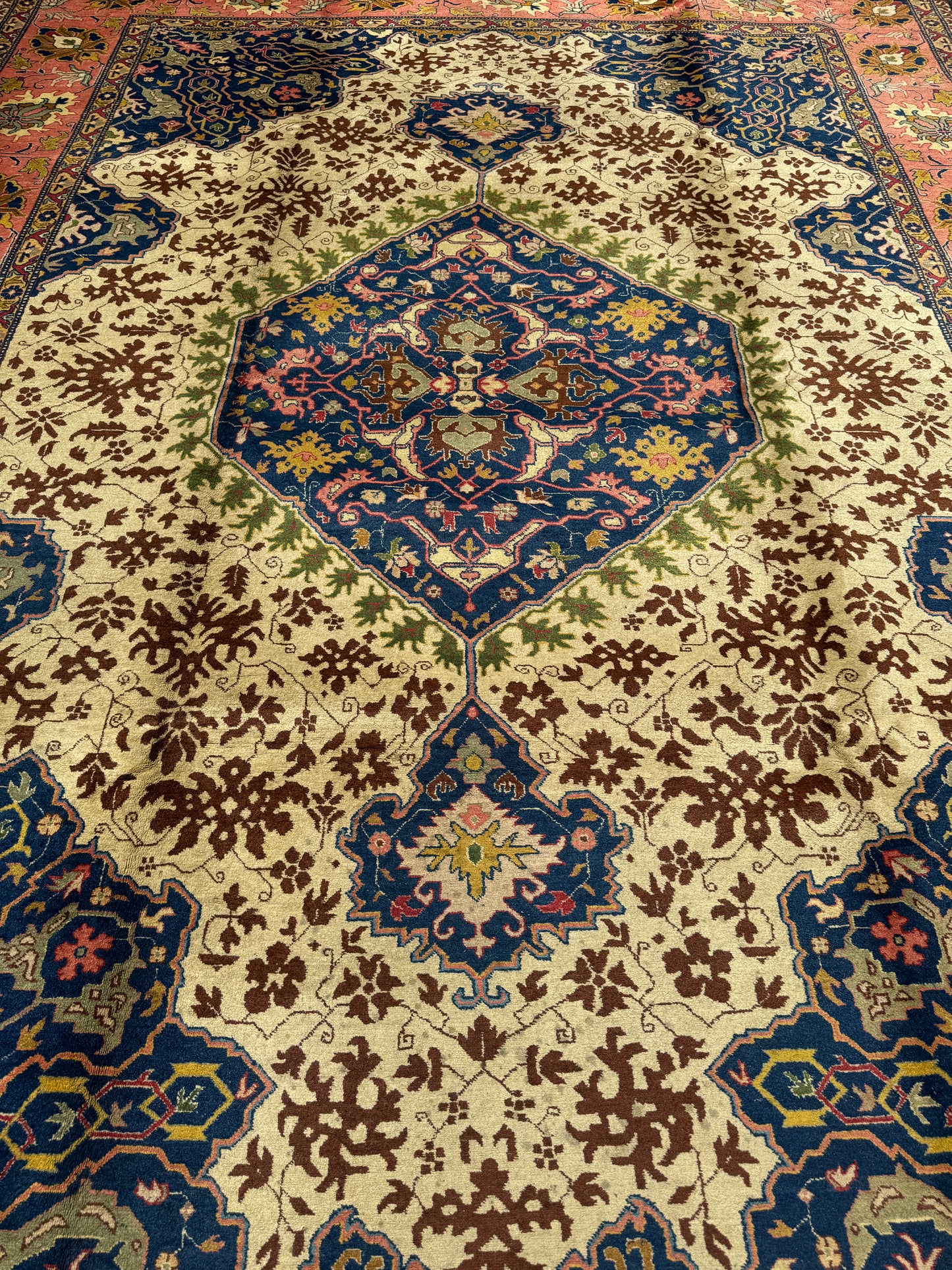 PAIR ANTIQUE TABRIZ HERIZ
