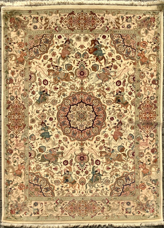 ROYAL HUNTING TABRIZ ON SILK