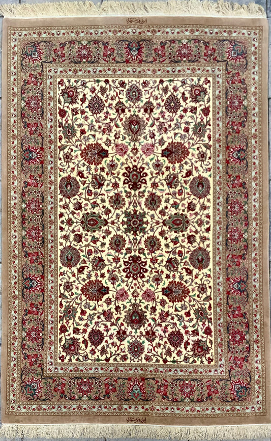 SHAH ABBAS QOM ON SILK FOUNDATION