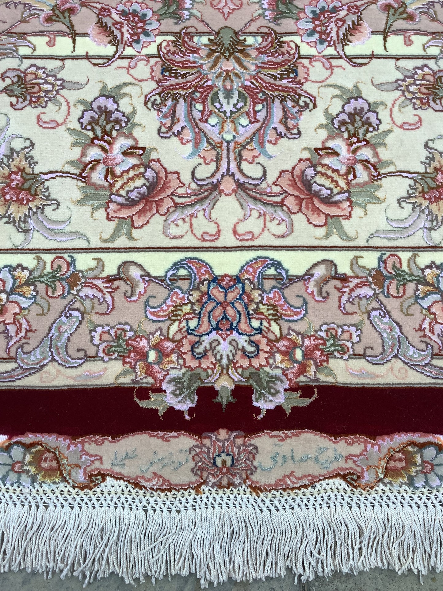 RICH RED TABRIZ ON SILK