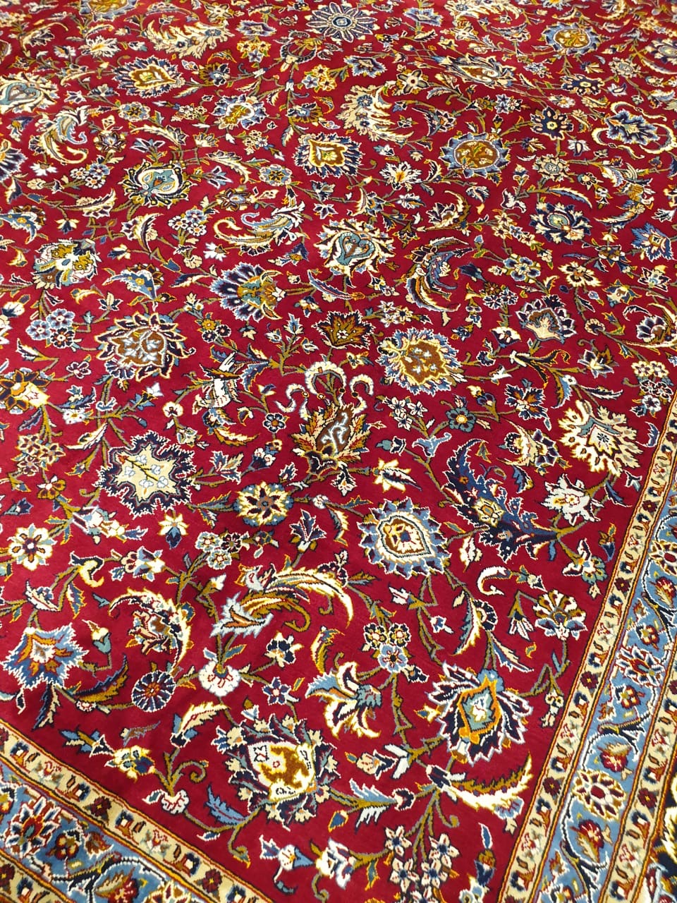 ANTIQUE FLOWER CARPET (SIGNED)