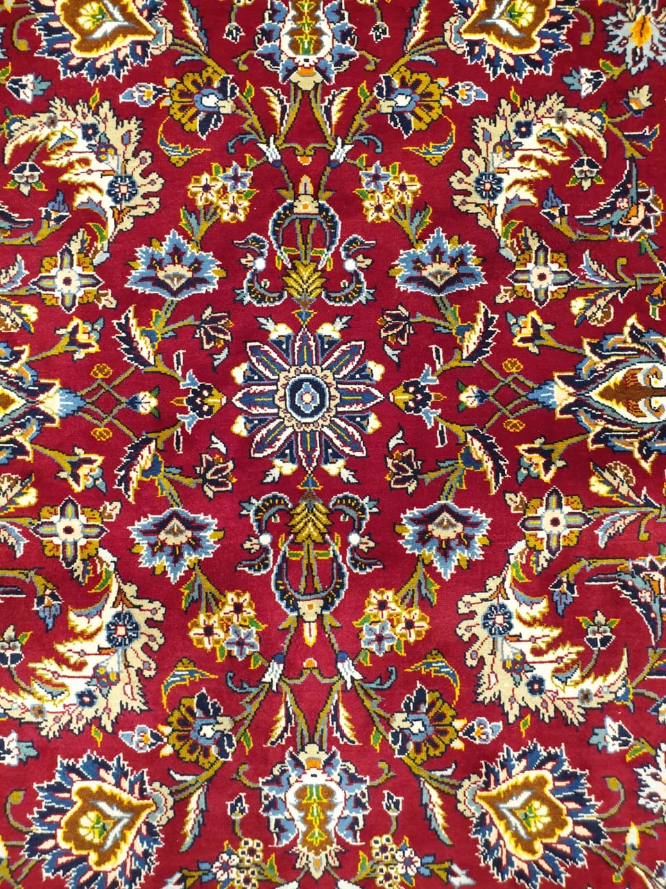 ANTIQUE FLOWER CARPET (SIGNED)