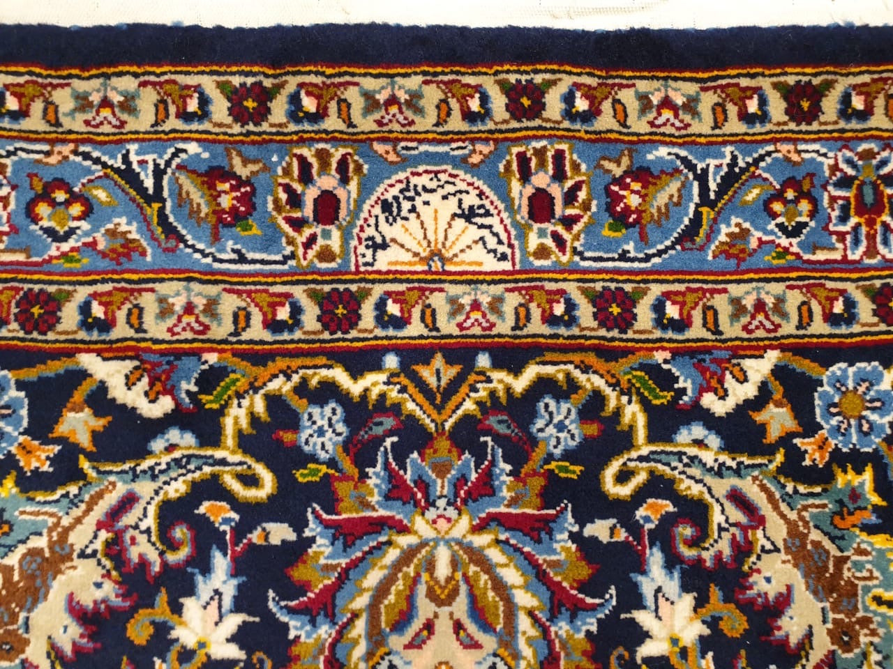 ANTIQUE FLOWER CARPET (SIGNED)